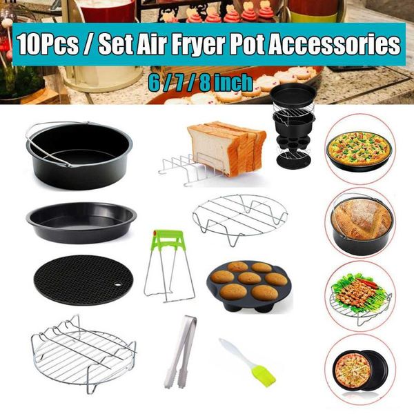 air fryers 10/5pcs 6/7/8'' fryer accessories pizza baking basket cake plate grill pot cooking tool for all airfryer 3.7 4.2 5.3 5.
air fryers 10/5pcs 6/7/8'' fryer accessories pizza baking basket cake plate grill pot cooking tool for all airfryer 3.7 4.2 5.3 5.