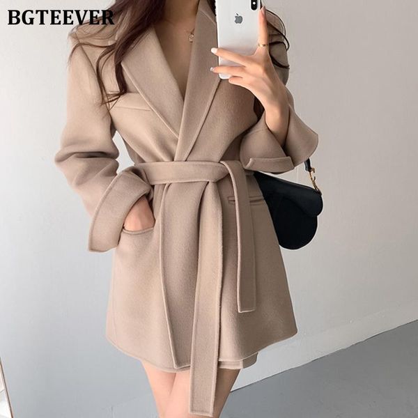 women's wool & blends bgteever stylish chic women lace-up blend coats winter thicken loose notched collar full sleeve female woolen jac, Black
women's wool & blends bgteever stylish chic women lace-up blend coats winter thicken loose notched collar full sleeve female woolen jac, Black