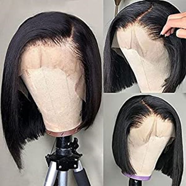 short lace front human hair wigs bob wig for black women long brazilian natural 130% straight afro swiss lace frontal wig preplucked, Black;brown
short lace front human hair wigs bob wig for black women long brazilian natural 130% straight afro swiss lace frontal wig preplucked, Black;brown