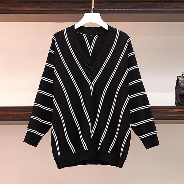 women's sweaters vintage striped women sweater and pullovers v-neck plus size bottoning knit casual long sleeve regular computer knitte, White;black
women's sweaters vintage striped women sweater and pullovers v-neck plus size bottoning knit casual long sleeve regular computer knitte, White;black
