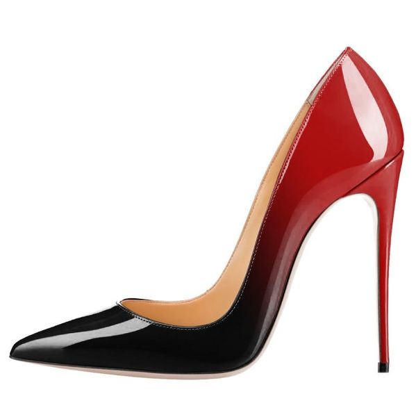 dress shoes gradient color women comfortable pumps 12cm thin heels party patent leather fashion high heel office ladies big size c006a, Black
dress shoes gradient color women comfortable pumps 12cm thin heels party patent leather fashion high heel office ladies big size c006a, Black