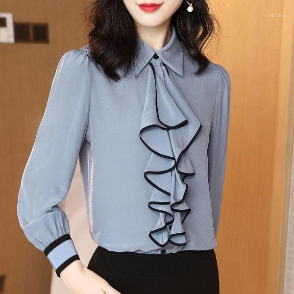 spring autumn fashion office lady women ruffles patchwork grey blouse shirt , 4xl imitation silk blouses for woman women's & shirts, White
spring autumn fashion office lady women ruffles patchwork grey blouse shirt , 4xl imitation silk blouses for woman women's & shirts, White