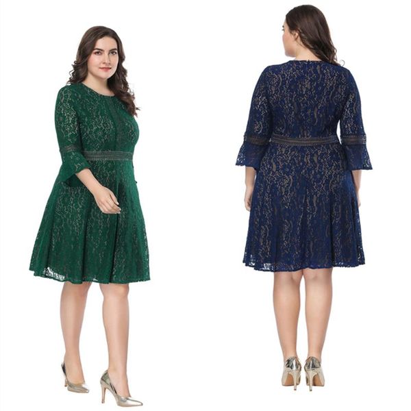 plus size dresses 2021 summer european and american style hollow out lace patchwork short dress for women, Black
plus size dresses 2021 summer european and american style hollow out lace patchwork short dress for women, Black