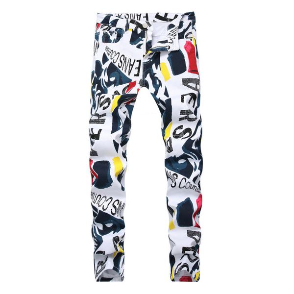 men print hip hop denim new fashion brand casual 3d painted jeans colorful white ny cotton blend long trousers, Blue
men print hip hop denim new fashion brand casual 3d painted jeans colorful white ny cotton blend long trousers, Blue