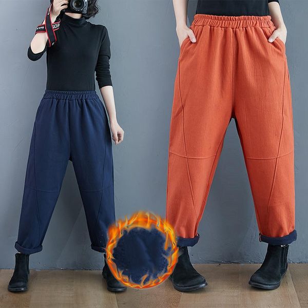 women's pants & capris 6336 winter jogger cotton fleece thicken warm comfortable casual baggy elastic waist daily female trousers, Black;white
women's pants & capris 6336 winter jogger cotton fleece thicken warm comfortable casual baggy elastic waist daily female trousers, Black;white