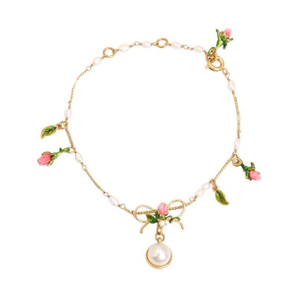 link, chain european and american sweet personality french design enamel freshwater pearl pendant bracelet summer jewelry, Black
link, chain european and american sweet personality french design enamel freshwater pearl pendant bracelet summer jewelry, Black