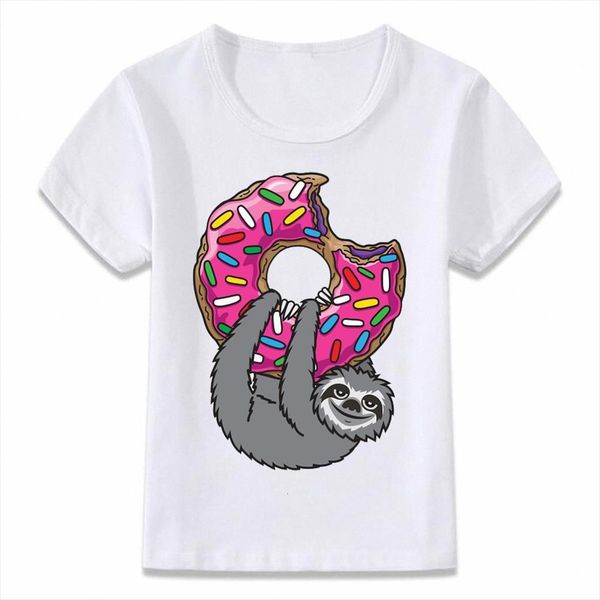 kids clothes t shirt donuts loving sloth boys and girls toddler tee oal079, Blue