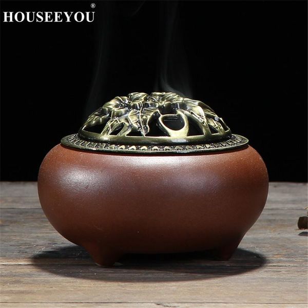 fragrance lamps ceramic coil incense holder alloy cover vintage meditation yoga furnace burner censer for home living tea room office
fragrance lamps ceramic coil incense holder alloy cover vintage meditation yoga furnace burner censer for home living tea room office