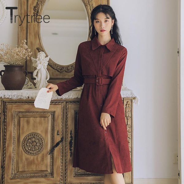 casual dresses trytree autumn winter women dress turn-down collar single breasted belt solid 3 colour a-line fashion knee-length, Black;gray
casual dresses trytree autumn winter women dress turn-down collar single breasted belt solid 3 colour a-line fashion knee-length, Black;gray