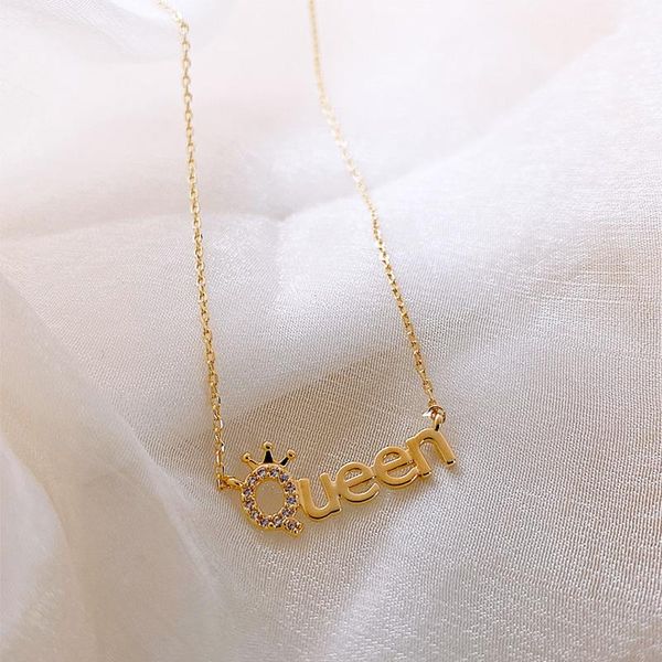 korean female fashion rhinestones crown letter pendant necklace jewelry temperamen women's clavicle chain accessories, Golden;silver
korean female fashion rhinestones crown letter pendant necklace jewelry temperamen women's clavicle chain accessories, Golden;silver