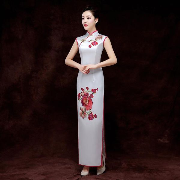 ethnic clothing bride wedding party dress gown women vintage button cheongsam flower applique qipao oversized satin split white vestido, Red
ethnic clothing bride wedding party dress gown women vintage button cheongsam flower applique qipao oversized satin split white vestido, Red