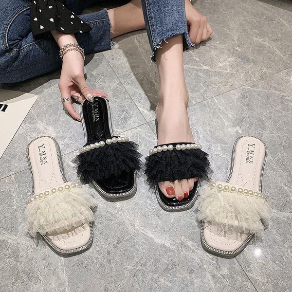 slippers female shoes casual lace slides string bead lady 2021 luxury flat summer girl pu basic shoe, Black
slippers female shoes casual lace slides string bead lady 2021 luxury flat summer girl pu basic shoe, Black