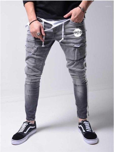 men's jeans men ripped casual slim fit mens skinny homme brand motor biker hip hop zipper printed, Blue
men's jeans men ripped casual slim fit mens skinny homme brand motor biker hip hop zipper printed, Blue