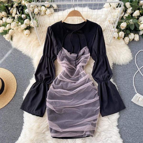 casual dresses yuoomuoo mesh patchwork black women dress 2021 fashion puff sleeve mini club party bodycon autumn vestidos, Black;gray
casual dresses yuoomuoo mesh patchwork black women dress 2021 fashion puff sleeve mini club party bodycon autumn vestidos, Black;gray