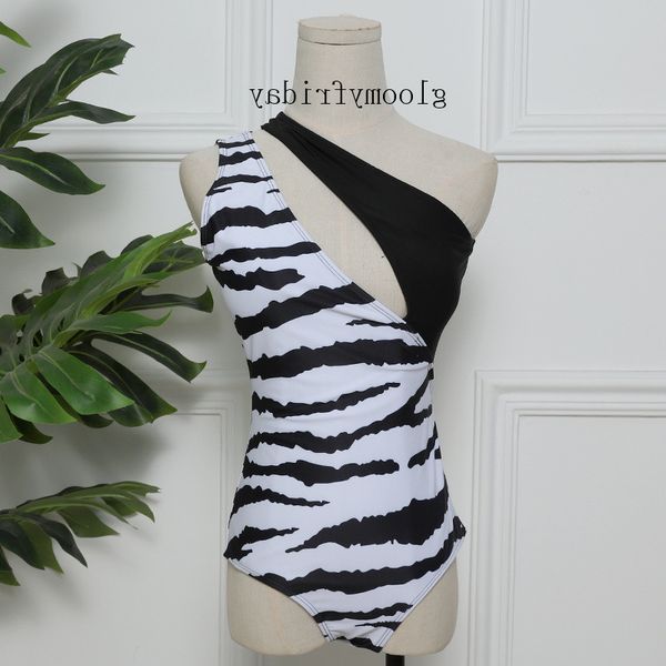 zebra stripes swimsuit black white new girl swimwear single shoulder simple conjoined clothes for women, Black;green
zebra stripes swimsuit black white new girl swimwear single shoulder simple conjoined clothes for women, Black;green