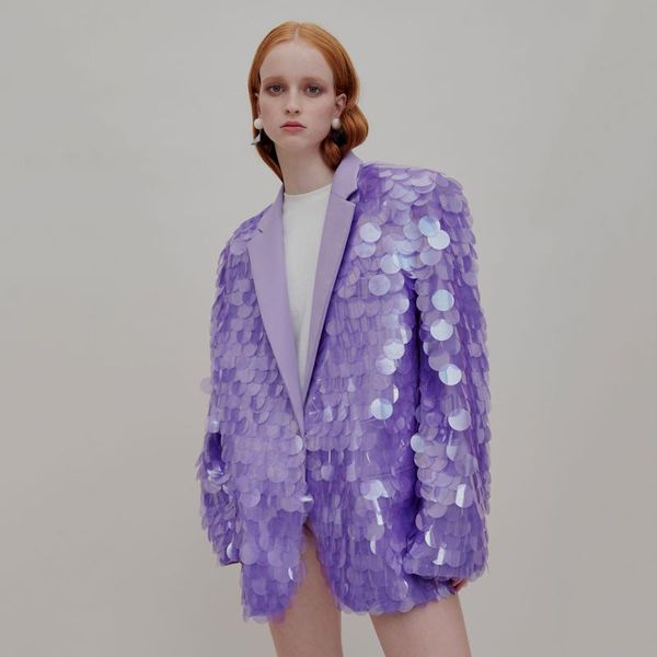 women's suits & blazers european autumn high-end heavy industry full sequined purple loose suit jackets women coats annual party fashio, White;black
women's suits & blazers european autumn high-end heavy industry full sequined purple loose suit jackets women coats annual party fashio, White;black