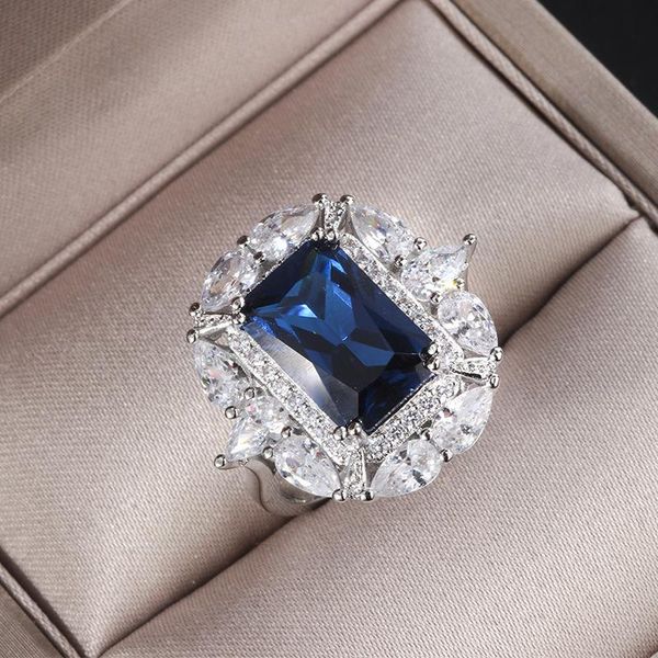 wedding rings europe style large synthetic blue sapphire diamond zircon stone ring designer copper party jewelry for women, Slivery;golden
wedding rings europe style large synthetic blue sapphire diamond zircon stone ring designer copper party jewelry for women, Slivery;golden