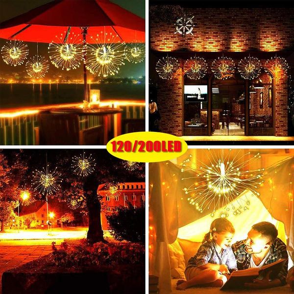 120/200 led waterproof firework lights hanging string lighting fairy lights for wedding christmas party outdoor starburst decor
120/200 led waterproof firework lights hanging string lighting fairy lights for wedding christmas party outdoor starburst decor