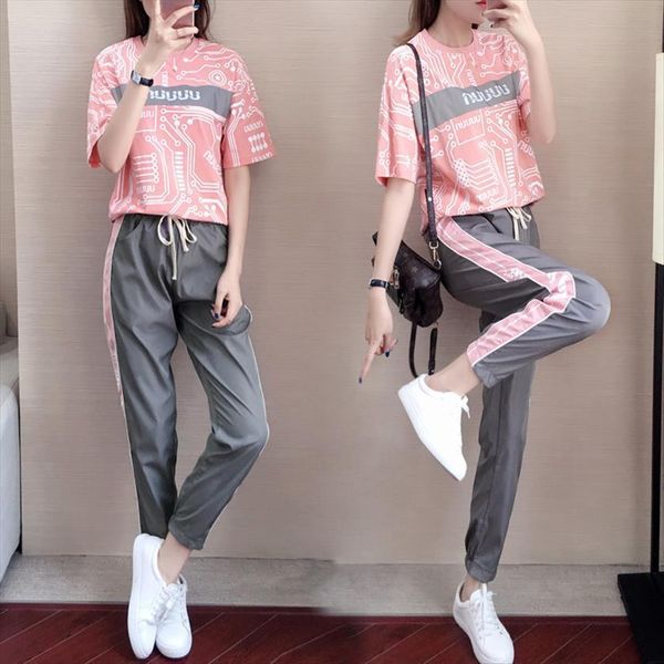 sports leisure 2 piece women tracksuits set trend fashion summer t shirt and pants two hip hop running tracksuit, Gray
sports leisure 2 piece women tracksuits set trend fashion summer t shirt and pants two hip hop running tracksuit, Gray