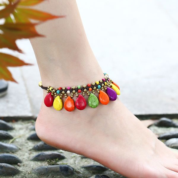 bohemian style mancheng jewelry simple fashion bell semi hand woven women's foot chain, Red;blue
bohemian style mancheng jewelry simple fashion bell semi hand woven women's foot chain, Red;blue