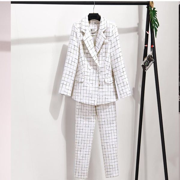 women's two piece pants professional suit female xiaoxiangfeng korean style fashion temperament goddess fan qiudong black overalls s39, White
women's two piece pants professional suit female xiaoxiangfeng korean style fashion temperament goddess fan qiudong black overalls s39, White