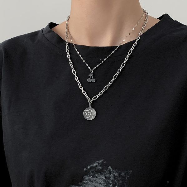 new 2021 fashion multilayer hip hop long necklace for women men snake chain cherry pendant jewelry gifts necklace accessories, Silver
new 2021 fashion multilayer hip hop long necklace for women men snake chain cherry pendant jewelry gifts necklace accessories, Silver