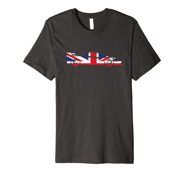 british race car t-shirt for car racing enthusiasts, White;black