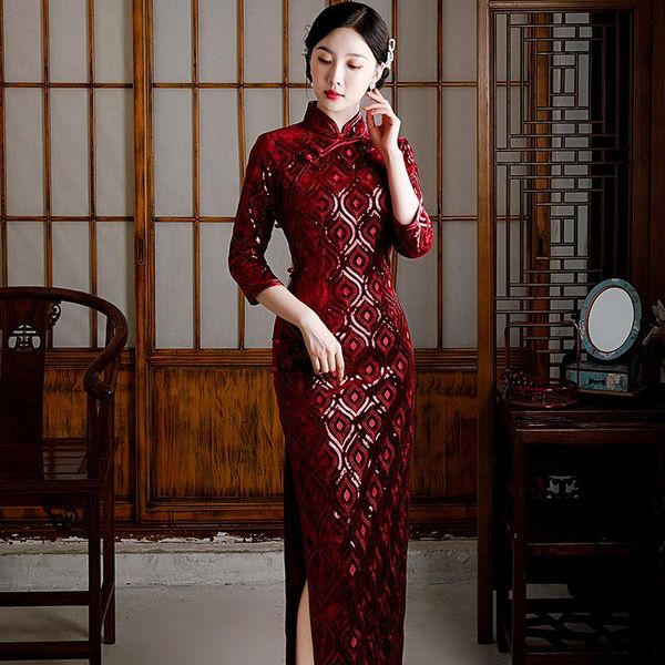 ethnic clothing classic chinese red women cheongsam vintage mandarin collar evening party vestidos plus size long sleeve oversize robe
ethnic clothing classic chinese red women cheongsam vintage mandarin collar evening party vestidos plus size long sleeve oversize robe