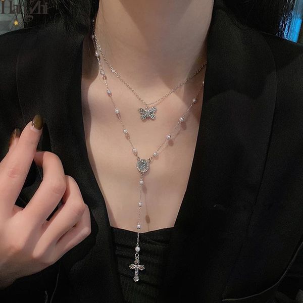 pendant necklaces hangzhi 2021 butterfly cross angel purple crystal bowknot long pearl tassel multi-layer necklace for women jewelry, Silver
pendant necklaces hangzhi 2021 butterfly cross angel purple crystal bowknot long pearl tassel multi-layer necklace for women jewelry, Silver