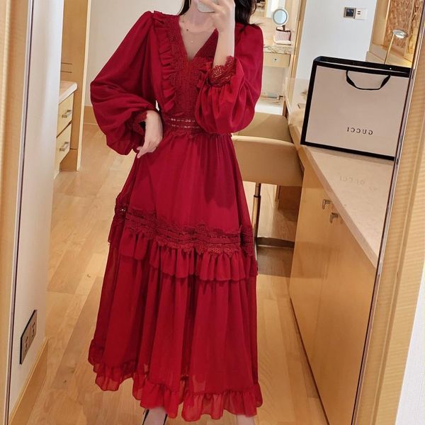 casual dresses hanzangl autumn women dress 2021 high-end temperament ladies v-neck hollow ruffled long sleeve red/black, Black;gray
casual dresses hanzangl autumn women dress 2021 high-end temperament ladies v-neck hollow ruffled long sleeve red/black, Black;gray