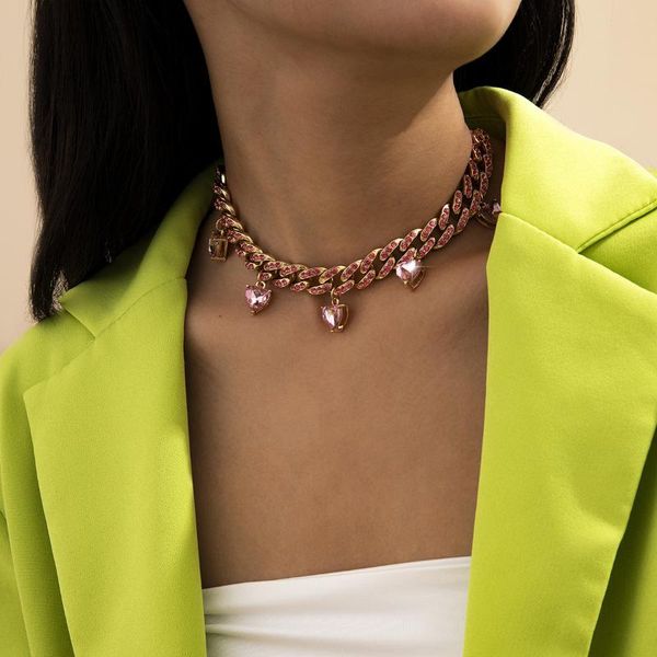 chains retro micro-inlaid love cuban necklace female simple three-dimensional rhinestone adjustable clavicle chain party gift, Silver
chains retro micro-inlaid love cuban necklace female simple three-dimensional rhinestone adjustable clavicle chain party gift, Silver