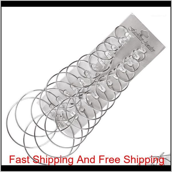 exaggerated metal big hoop earrings gold silver personality nnightclub earrings multi-piece set fashion jewelry 12 pairs/set1 pkefb onpof, Golden;silver