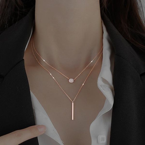 pendant necklaces temperament minimalist double layer long stick for women micro pave zircon geometric necklace, Silver
pendant necklaces temperament minimalist double layer long stick for women micro pave zircon geometric necklace, Silver