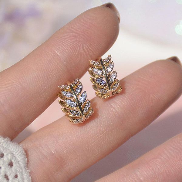 stud s925 sterling silver needle delicate zircon cz leaves earrings for women 14k real gold, Golden;silver
stud s925 sterling silver needle delicate zircon cz leaves earrings for women 14k real gold, Golden;silver