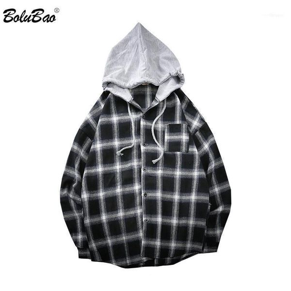 men's casual shirts bolubao fashion brand mens plaid shirt spring harajuku style male hooded long sleeve 1, White;black
men's casual shirts bolubao fashion brand mens plaid shirt spring harajuku style male hooded long sleeve 1, White;black