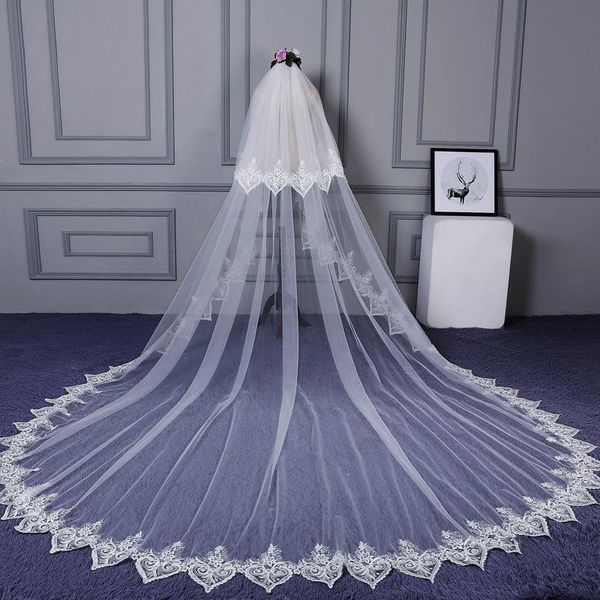 bridal veils 2021 real pos 3m two layers long soft tulle exquisite lace veil cathedral wedding, Black
bridal veils 2021 real pos 3m two layers long soft tulle exquisite lace veil cathedral wedding, Black