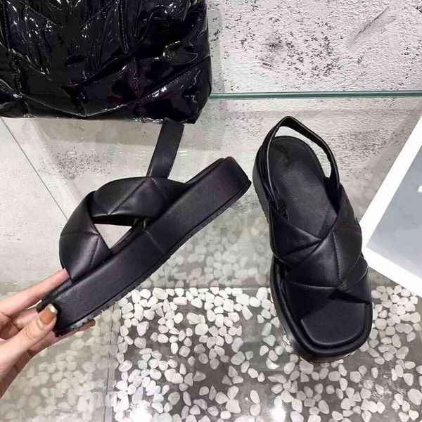 high version p family shoes summer white cross elastic band casual round head pigskin leather sandals for womenwdc2 zmm, Black
high version p family shoes summer white cross elastic band casual round head pigskin leather sandals for womenwdc2 zmm, Black
