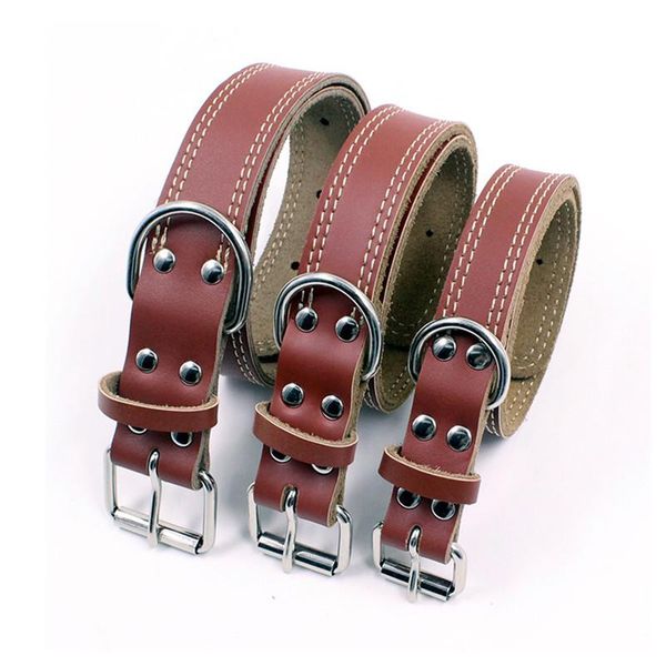 dog collars & leashes quality genuine leather collar durable vintage heavy-duty rustproof double d-ring pet for medium large dogs
dog collars & leashes quality genuine leather collar durable vintage heavy-duty rustproof double d-ring pet for medium large dogs
