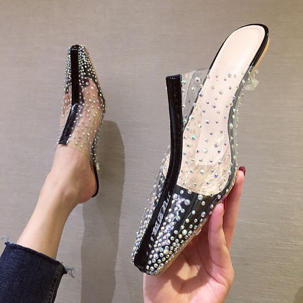 2021 fashion square toe transaprent pvc mules crystal heel slip on ladies shoes new sier rhinestone slippers 91by, Black
2021 fashion square toe transaprent pvc mules crystal heel slip on ladies shoes new sier rhinestone slippers 91by, Black