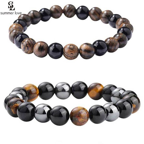 charm bracelets natural black obsidian hematite tiger eye stone beads men for magnetic health protection couple jewelry, Golden;silver
charm bracelets natural black obsidian hematite tiger eye stone beads men for magnetic health protection couple jewelry, Golden;silver