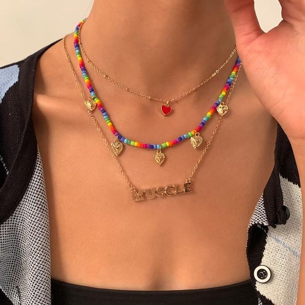 chains ingesight.z boho love heart tassel pendant necklaces multi layered rainbow colorful seed beads letter choker jewelry, Silver
chains ingesight.z boho love heart tassel pendant necklaces multi layered rainbow colorful seed beads letter choker jewelry, Silver