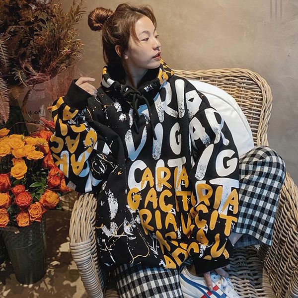 women's hoodies & sweatshirts plus velvet hip hop hoodie loose-fit hooded students 2021 autumn spring women harajuku, Black
women's hoodies & sweatshirts plus velvet hip hop hoodie loose-fit hooded students 2021 autumn spring women harajuku, Black