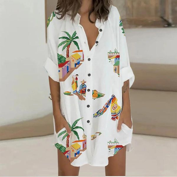 casual dresses women shirt dress short mini 3/4 sleeve print color patchwork white floral y2k robe été party, Black;gray
casual dresses women shirt dress short mini 3/4 sleeve print color patchwork white floral y2k robe été party, Black;gray