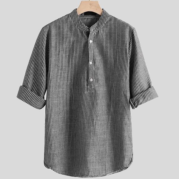 fashion cardigan striped shirt men's korean casual premium striped half sleeve loose stand collar shirt men's, White;black
fashion cardigan striped shirt men's korean casual premium striped half sleeve loose stand collar shirt men's, White;black