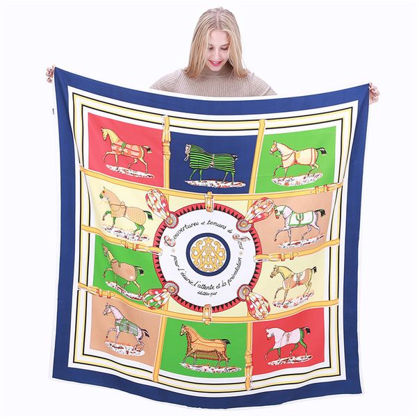 european and american new fashion silk scarf printed 130cm female twill imitation silk square shawl scarf, Blue;gray
european and american new fashion silk scarf printed 130cm female twill imitation silk square shawl scarf, Blue;gray