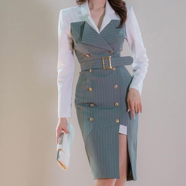 2021 autumn new double-breasted pencil dress women sashes elegant wear to work fitted sheath bodycon dresses rtte, Black;gray
2021 autumn new double-breasted pencil dress women sashes elegant wear to work fitted sheath bodycon dresses rtte, Black;gray