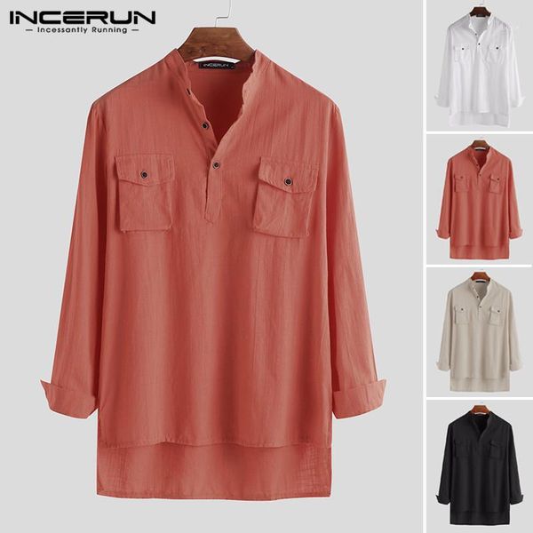 incerun cotton fashion men solid color shirt stand collar long sleeve casual pullover 2019 pockets mens brand henley shirts1, White;black
incerun cotton fashion men solid color shirt stand collar long sleeve casual pullover 2019 pockets mens brand henley shirts1, White;black