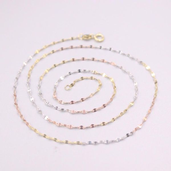 chains pure 18k multi-tone gold chain lucky 1.2mm lip link necklace 18inch / 1g stamped au750 for woman gift, Silver
chains pure 18k multi-tone gold chain lucky 1.2mm lip link necklace 18inch / 1g stamped au750 for woman gift, Silver