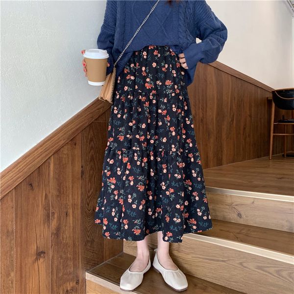 new women 2021 autumn winter vintage floral print pleated corduroy midi skirt female high waist elegant a-line skirts a317nvhy, Black
new women 2021 autumn winter vintage floral print pleated corduroy midi skirt female high waist elegant a-line skirts a317nvhy, Black