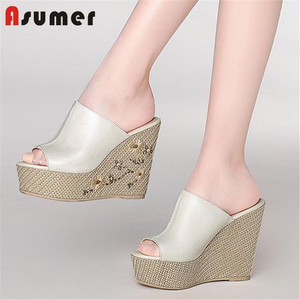 slippers asumer 2021 high heels wedges shoes women slipper genuine leather footwear embroidered elegant casual party, Black
slippers asumer 2021 high heels wedges shoes women slipper genuine leather footwear embroidered elegant casual party, Black